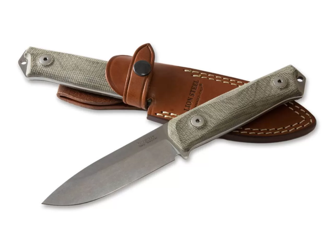 LionSteel Outdoormesser<B41 Bushcraft Micarta Green