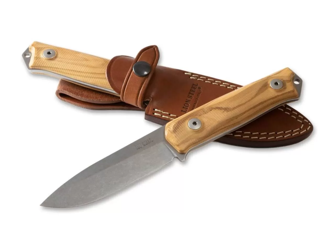 LionSteel Outdoormesser<B41 Bushcraft Olive Wood