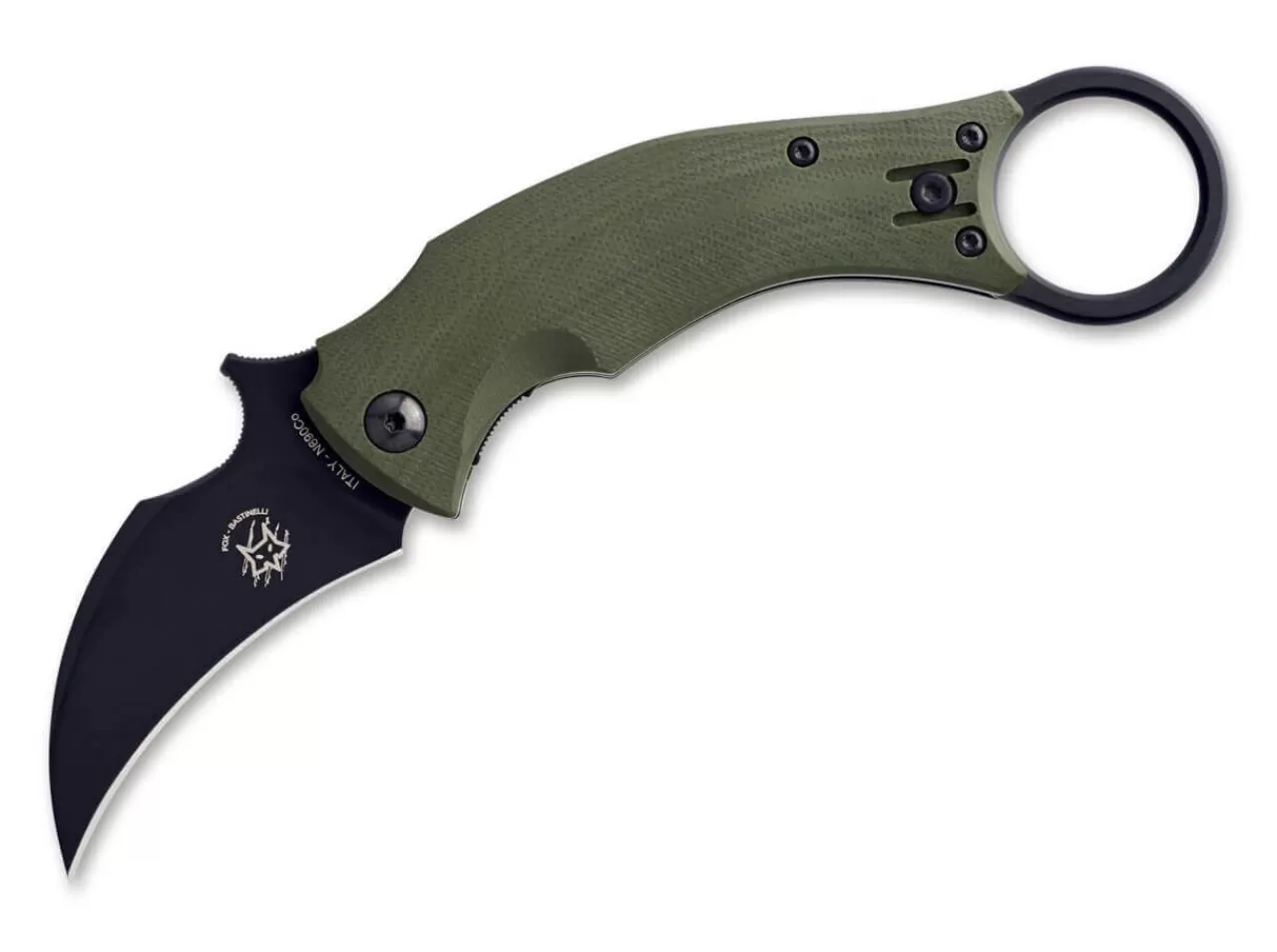 Fox Knives Black Bird Green New