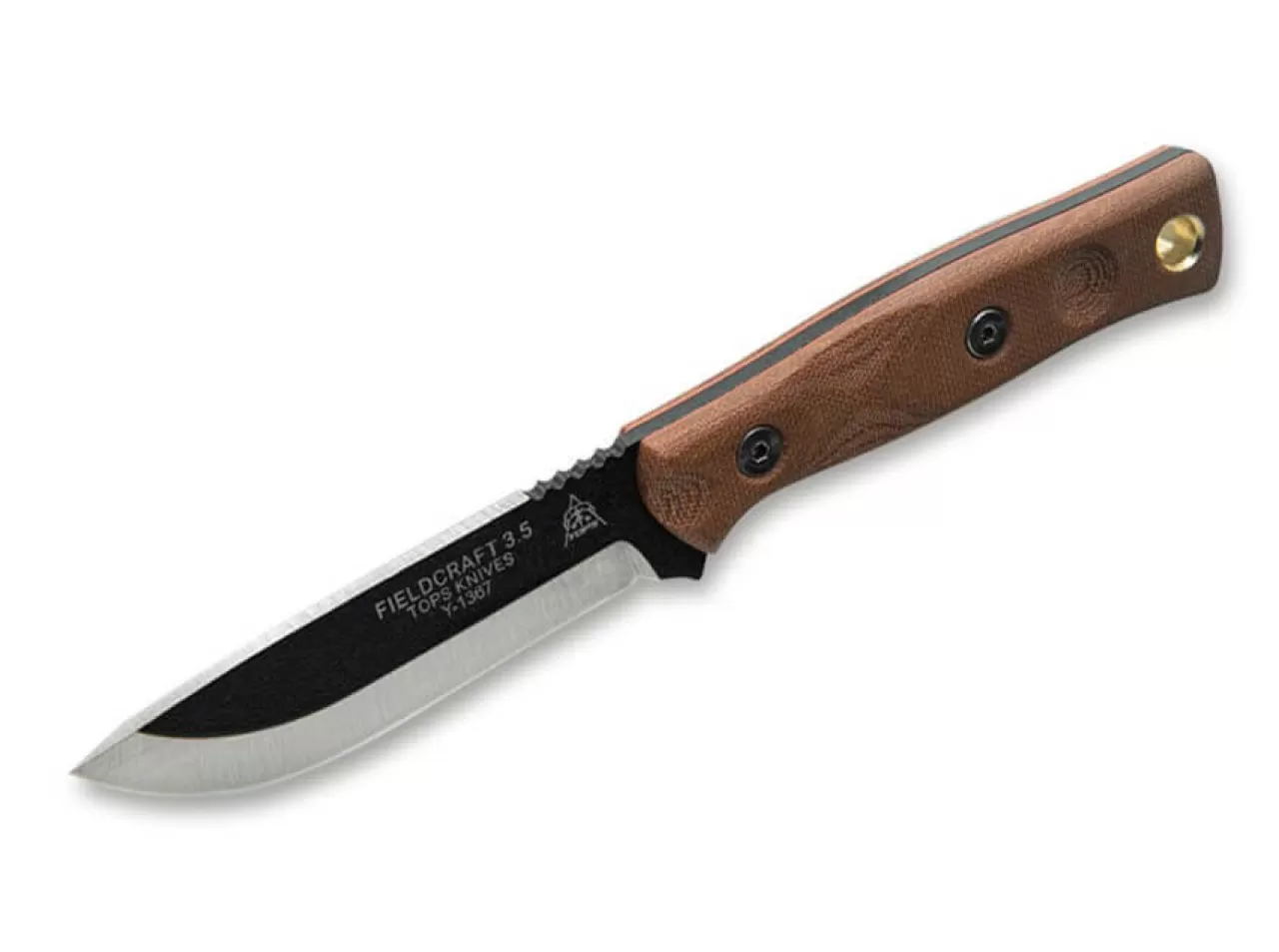 TOPS Knives Outdoormesser<B.O.B. Fieldcraft 3.5 90° Spine