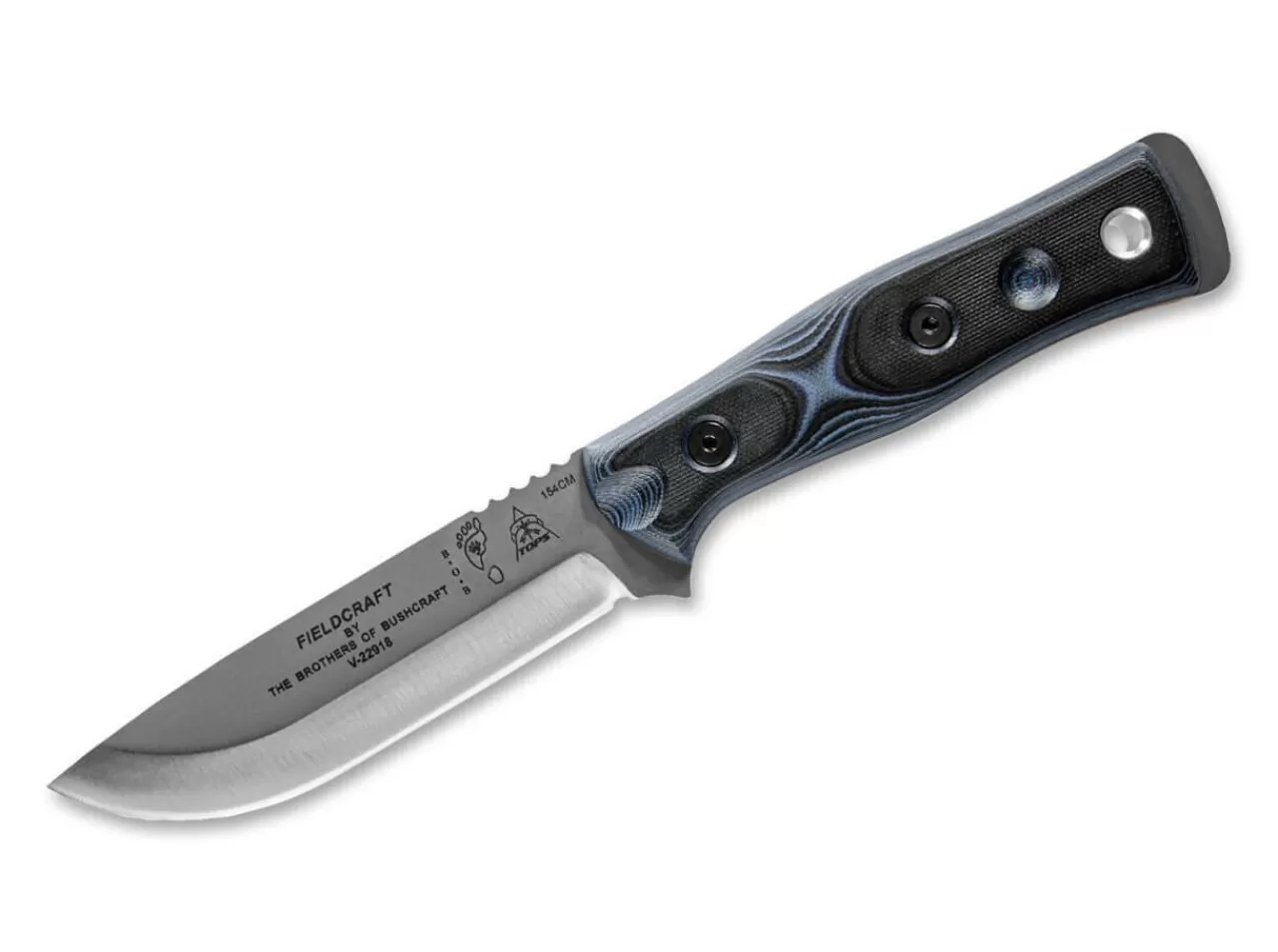 TOPS Knives Bushcraftmesser<B.O.B. Fieldcraft Blue G10