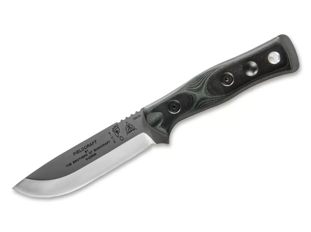 TOPS Knives Bushcraftmesser<B.O.B. Fieldcraft Green G10