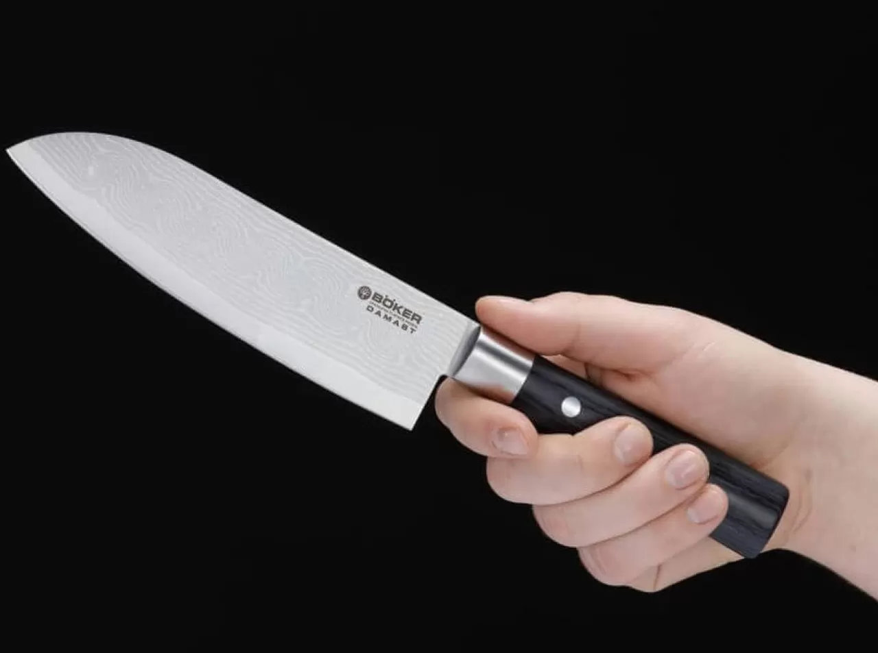 Böker Manufaktur Solingen Damastmesser<Damast Black Santoku