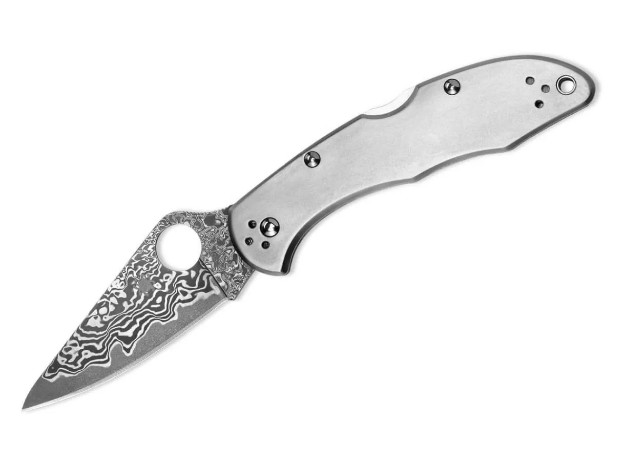 Spyderco Delica 4 Titanium Damascus New