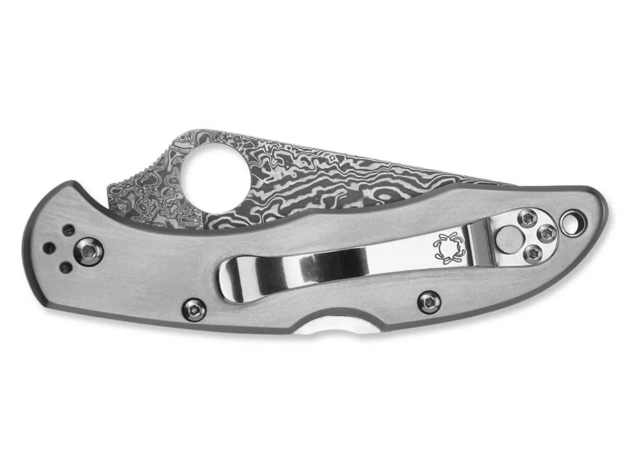 Spyderco Delica 4 Titanium Damascus New