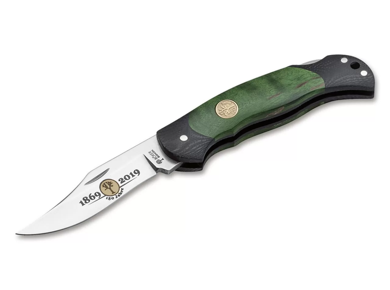 Böker Manufaktur Solingen Junior Scout Lightweight Anniversary 150 Green Flash Sale