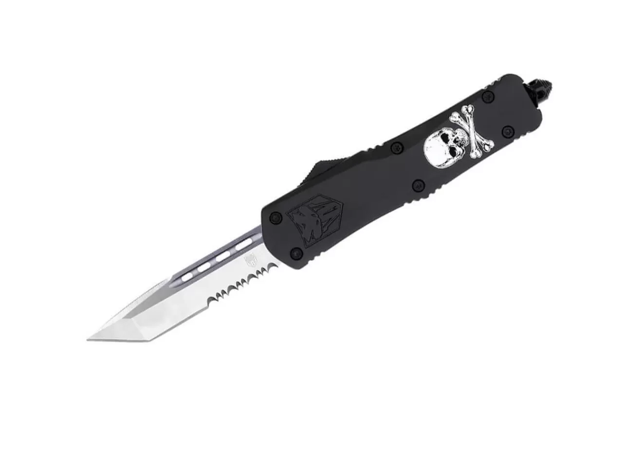 CobraTec Large Fs-3 Jolly Roger Black Tanto Serrated Hot