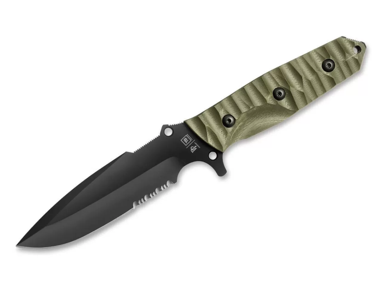 TB Outdoor Einsatzmesser<Maraudeur G10 Textured Kaki Serrated