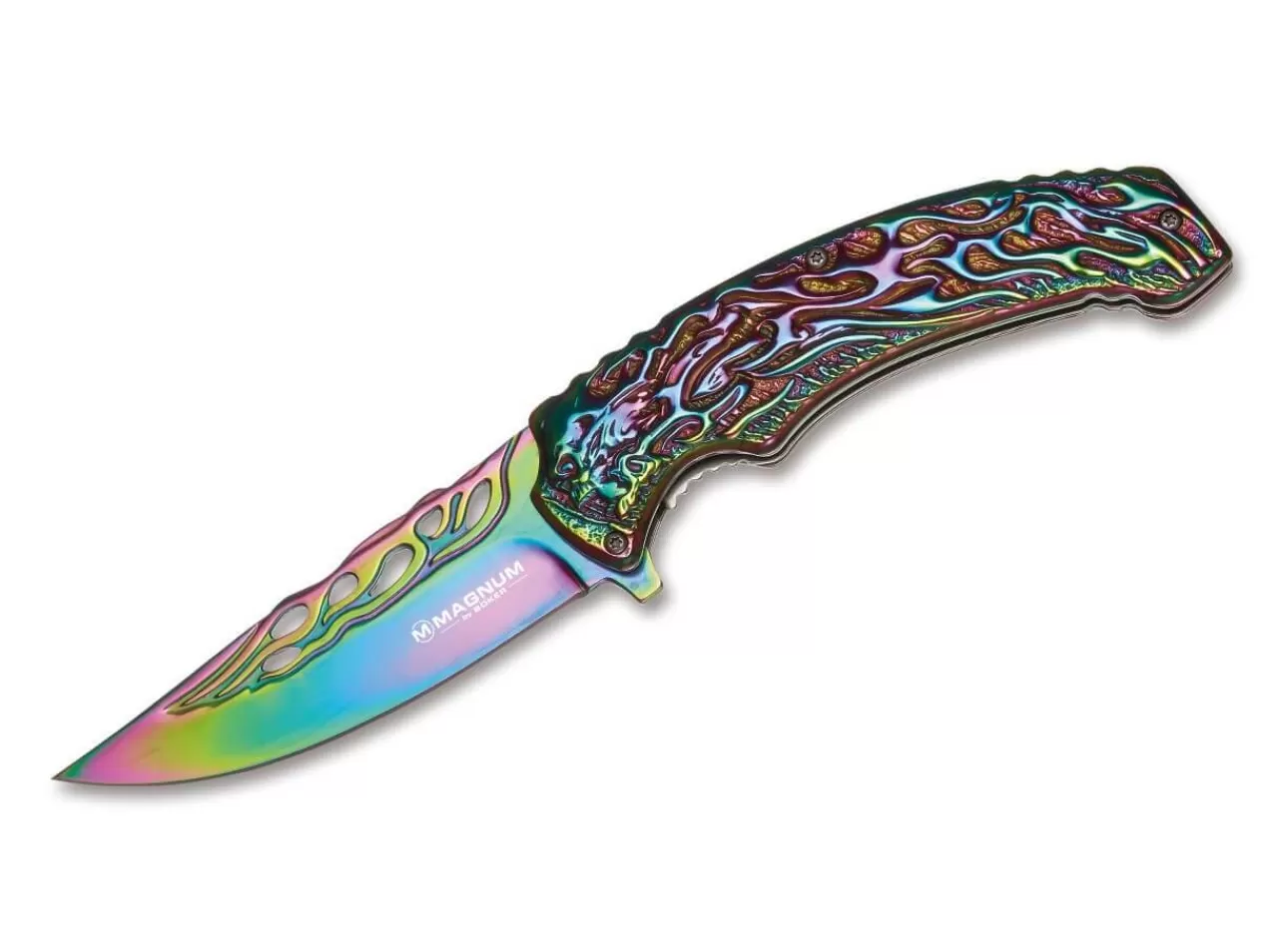 Magnum Rainbow Flaming Skull New