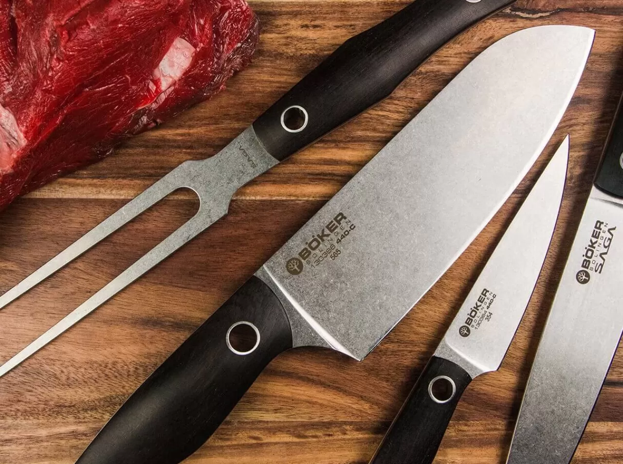 Böker Manufaktur Solingen Santokumesser<Saga Santoku Grenadill