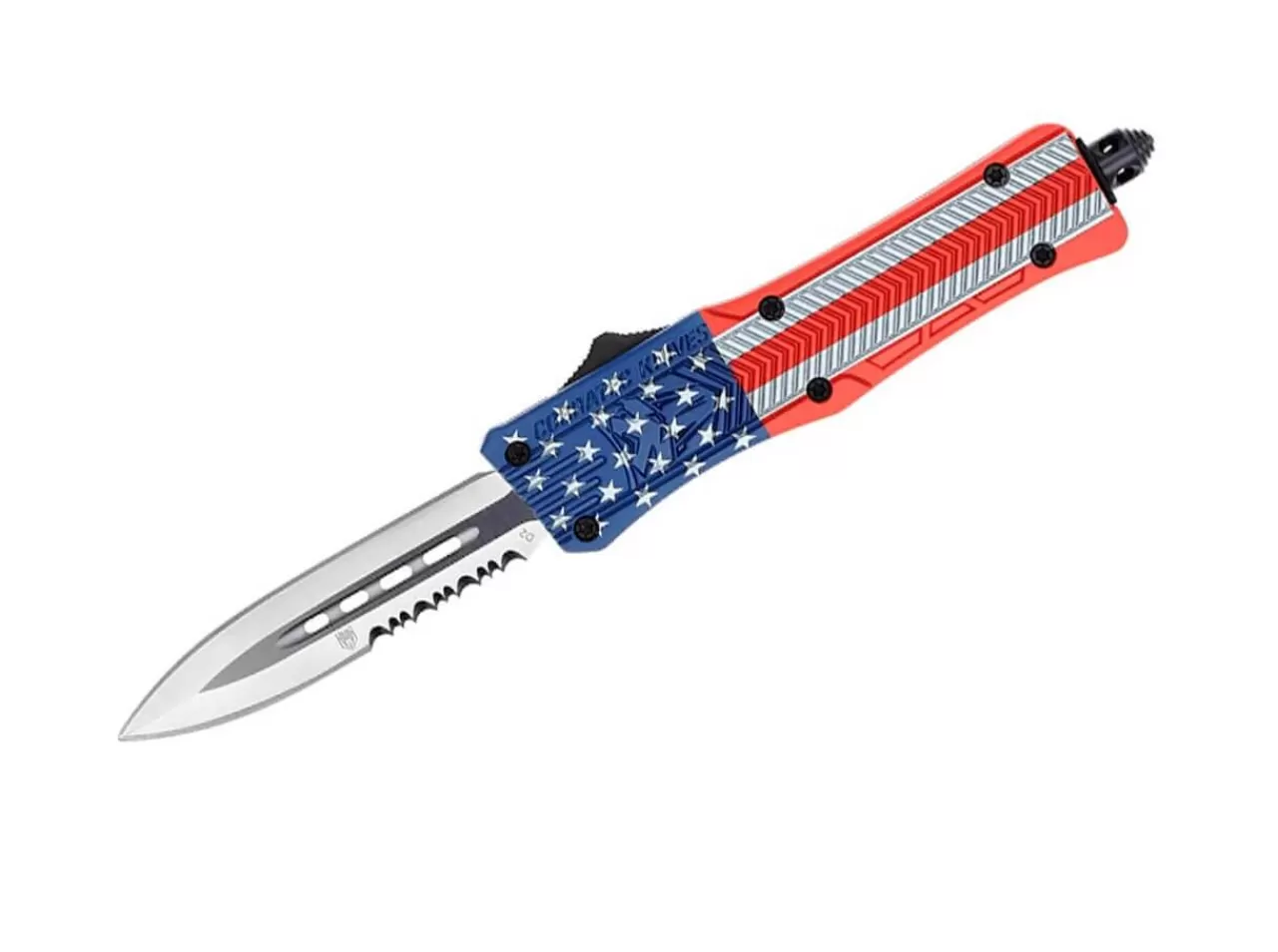 CobraTec Small Ctk-1 Cerakote American Flag Dagger 1-Side Serrated Cheap